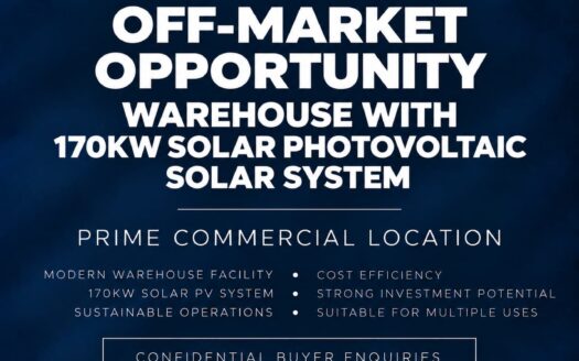 Exclusive Off-Market Opportunity | Warehouse & 170kW Solar photovoltaic solar system