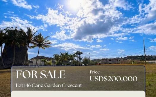 Prime Residential Lot for Sale – Lot 146 Cane Garden Crescent, St. Thomas (15,000 sq. ft.)